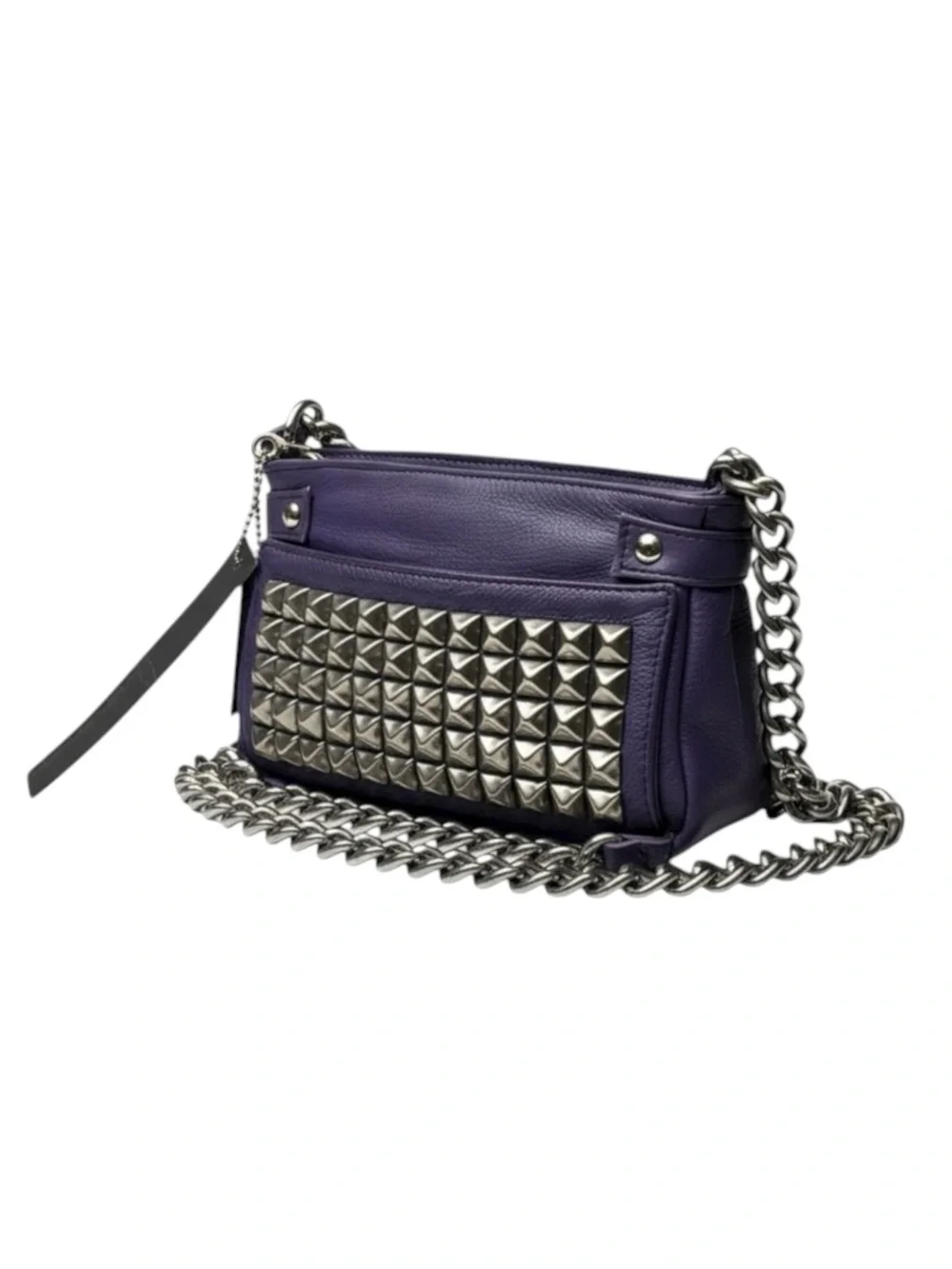 Y2K: new Tylie Malibu 𖢻 Runaway Rockstud Simone Cross Body Bag 𖢻 Purple Leather